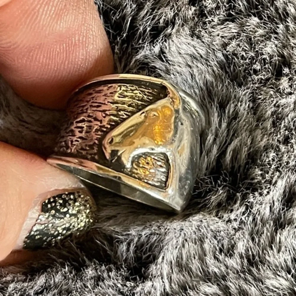 Ring Silpada Equestrian Horse Sample Demo Ring  Rare Sterling Silver Etched Band